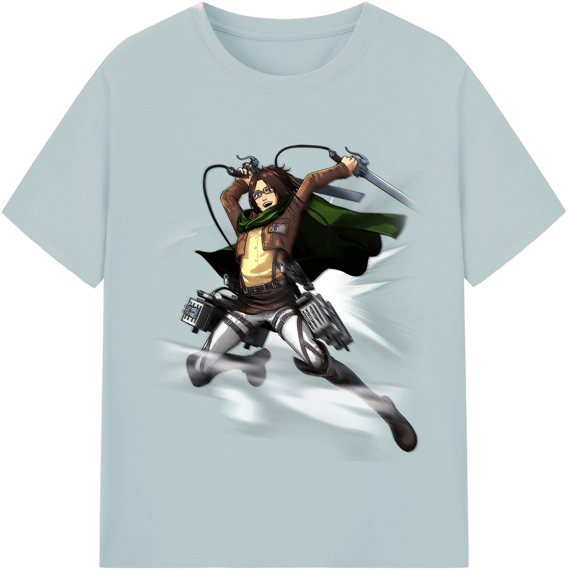 （画像用） 進撃の巨人 ハンジ·ゾエ Attack on Titan Hanji Zoe 綿100％半袖Tシャツ（フロントプリント）